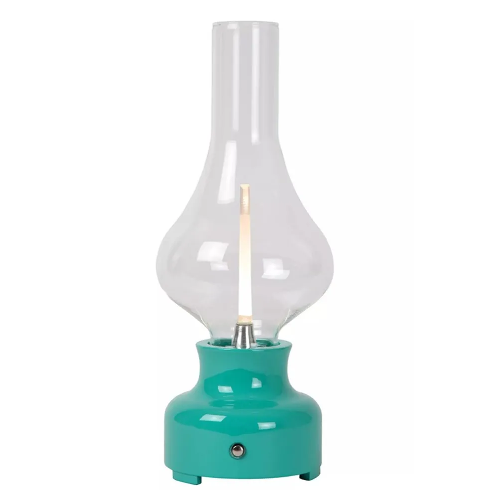 Oplaadbare tafellamp op batterij turquoise