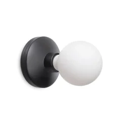 Oplaadbare wandlamp zwart incl frosted lichtbron