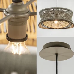 Outdoor hanglamp groot 60 cm donker beige