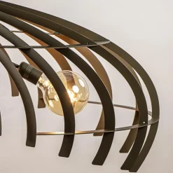 Ovale design hanglamp metaal platinum