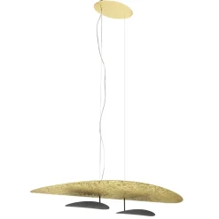 Ovale design LED hanglamp goldleaf met zwart