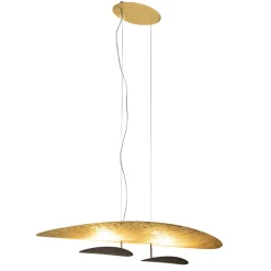 Ovale design LED hanglamp goldleaf met zwart