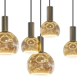 Ovale hanglamp platinum exclusief E27 lichtbronnen