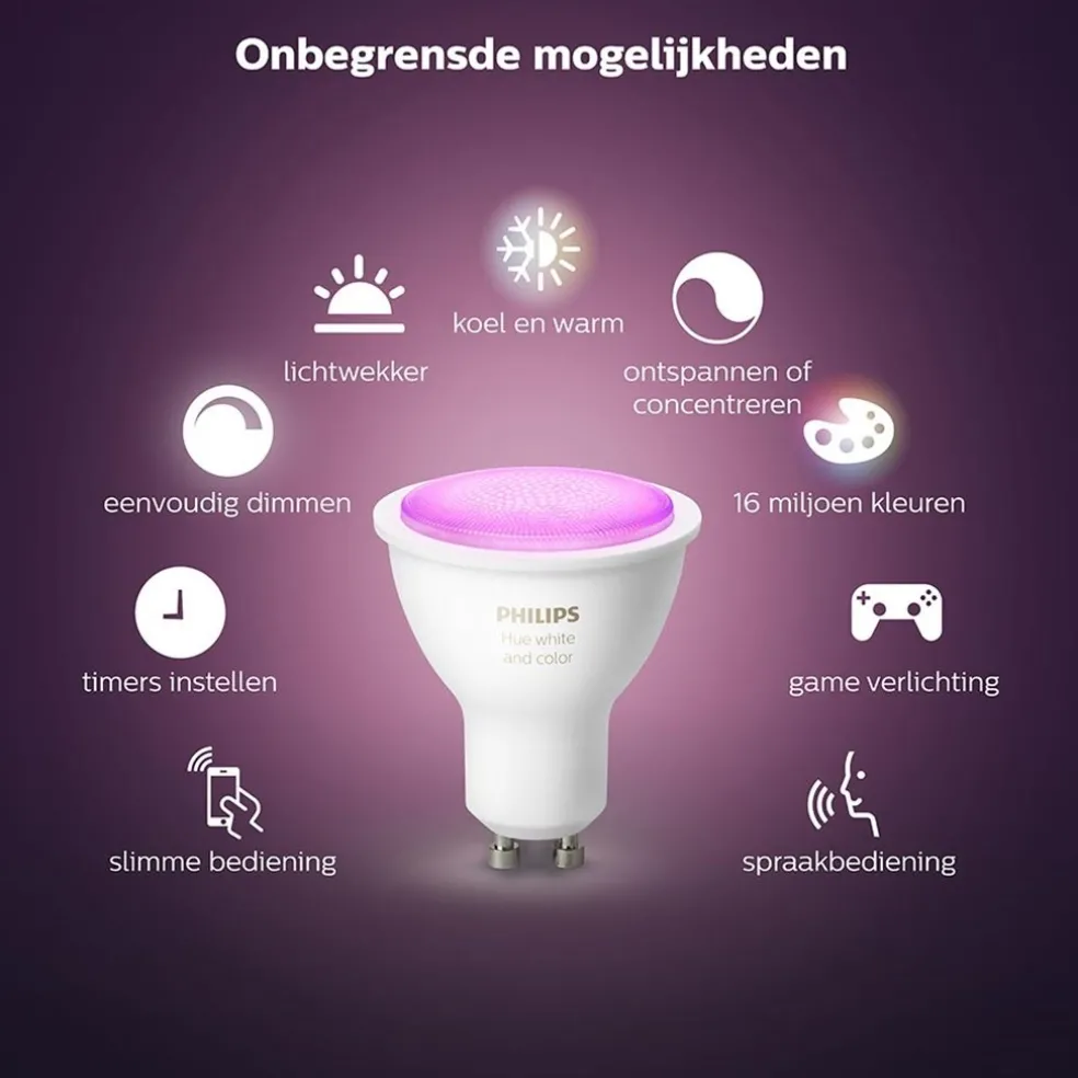 Philips Hue kit 3xgu10 color+ bridge
