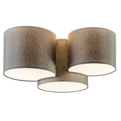Plafondlamp 3 kappen grijs
