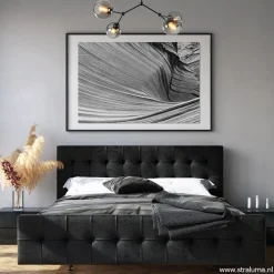 Plafondlamp 4-armen zwart+smoke bolglas