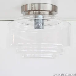 Plafondlamp Art Deco helder glas