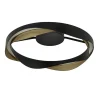 Plafondlamp Ascoli ring zwart/matgoud
