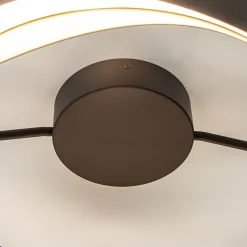 Plafondlamp Ascoli ring zwart/matgoud