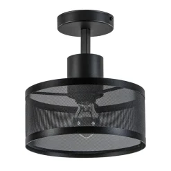 Plafondlamp cilinder geperforeerd zwart