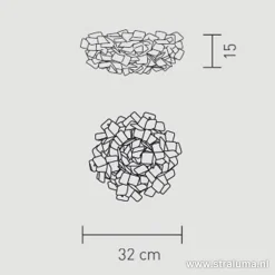 Plafondlamp Clizia 32cm fumé