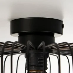 Plafondlamp draad cilinder zwart 28cm