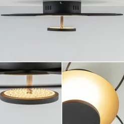 Plafondlamp Fiore zwart/goud 3-step dim