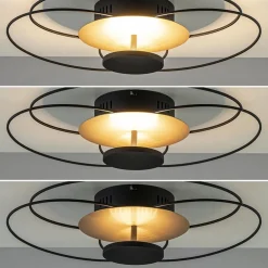 Plafondlamp Fiore zwart/goud 3-step dim