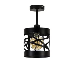 Plafondlamp Frez zwart metaal