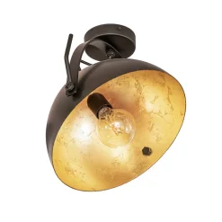 Plafondlamp koepel 30 cm gunmetal/goldleaf