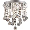 Plafondlamp kristal bollen + chroom 22cm