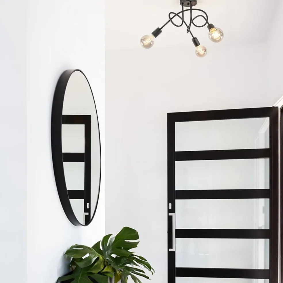 Plafondlamp Krul 3L zwart ex. e27 lb.