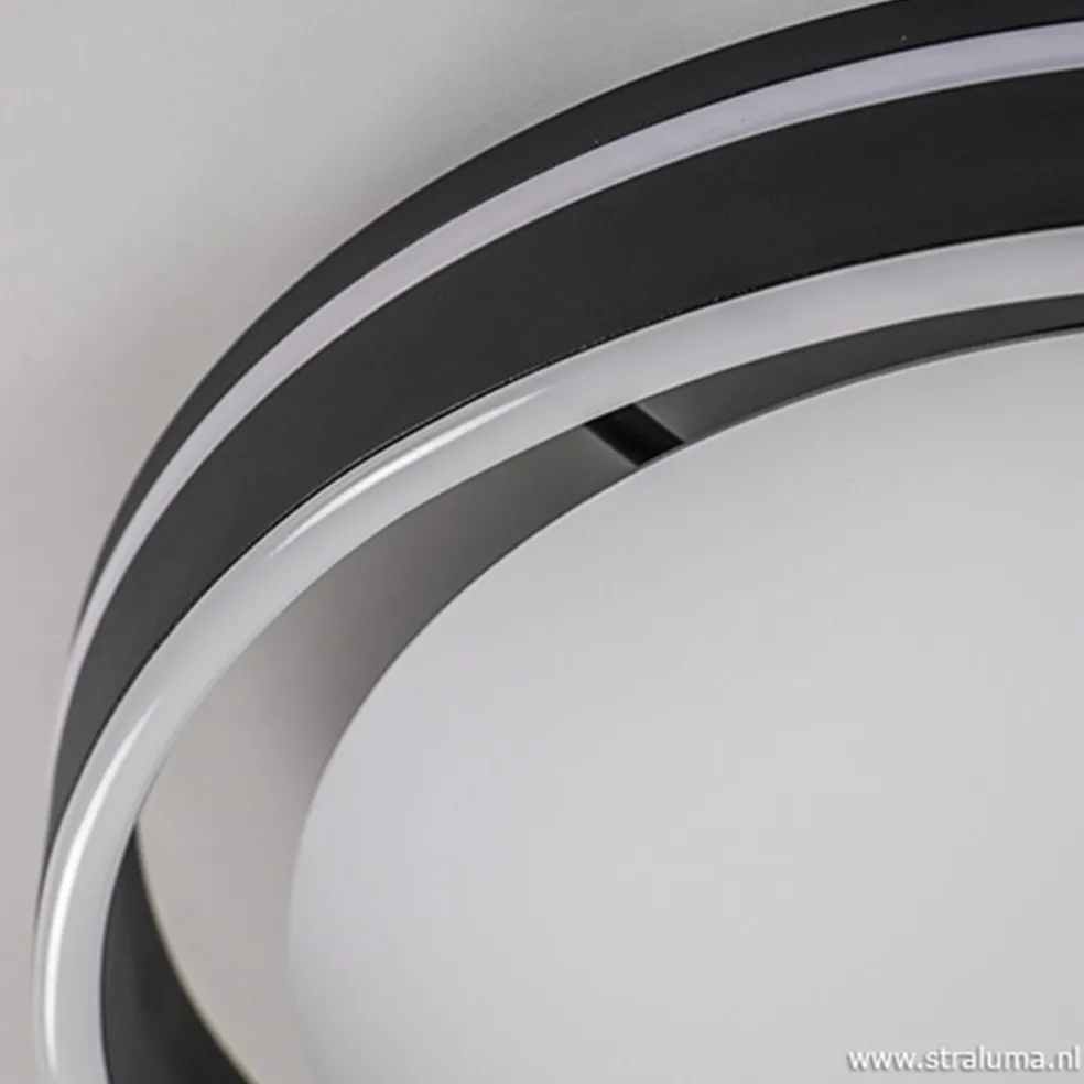 Plafondlamp Led Cirkel zwart/wit