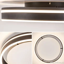 Plafondlamp Led Cirkel zwart/wit