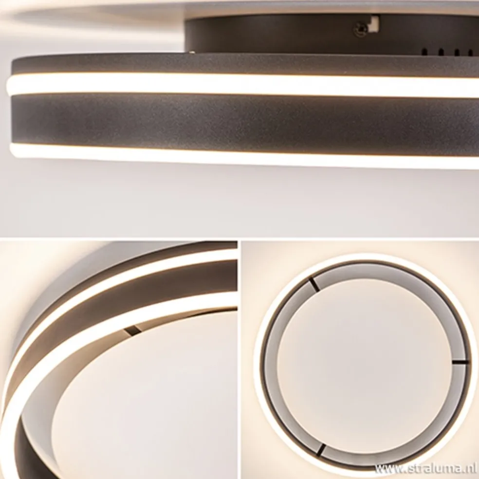 Plafondlamp Led Cirkel zwart/wit