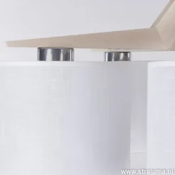 Plafondlamp 5-lichts hout/cilinderkap wit