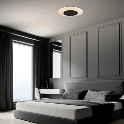 Plafondlamp Lido zwart 42cm indirect