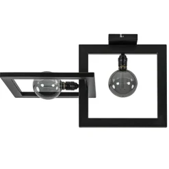 Plafondlamp Longa zwart 2xframe vierkant