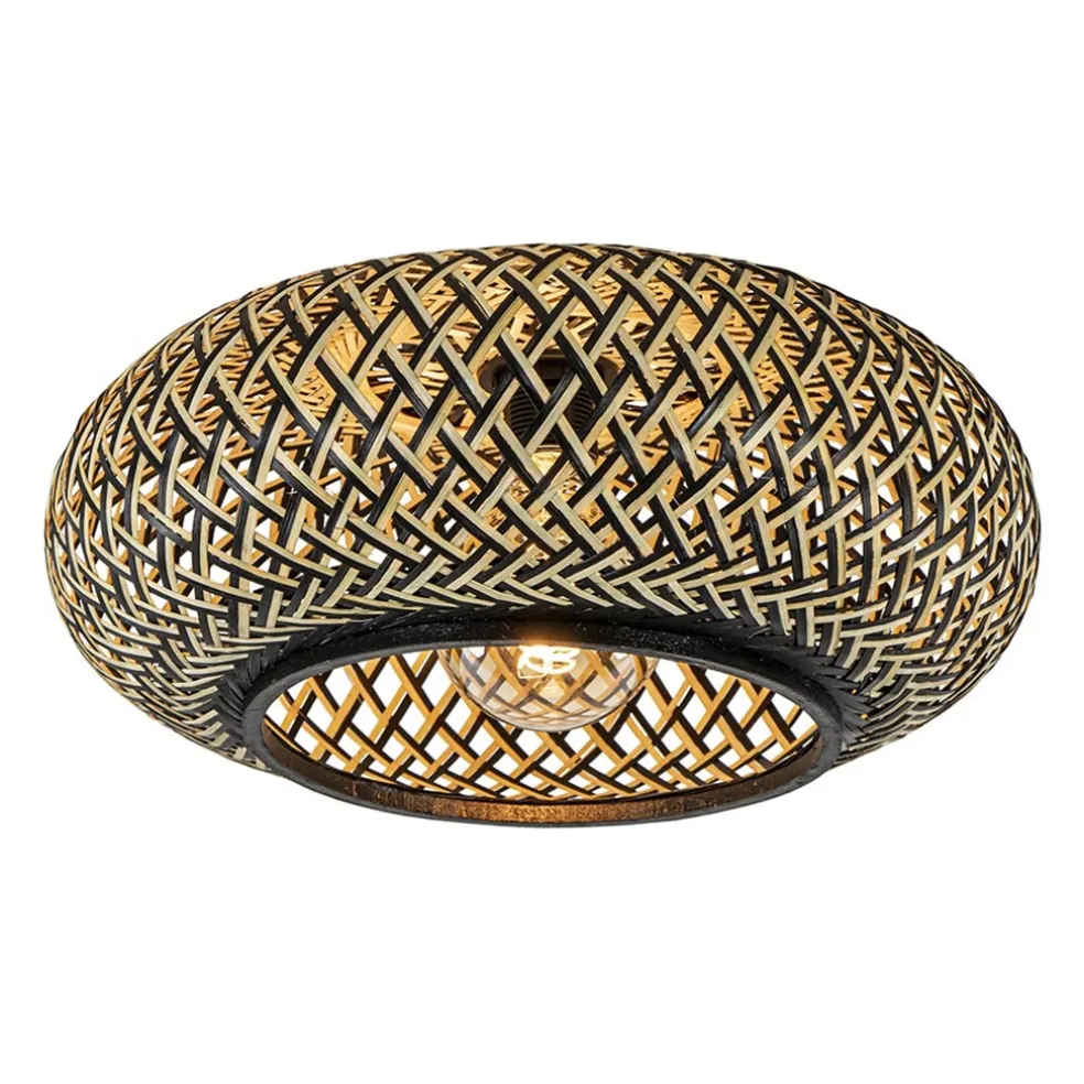 Plafondlamp Maze bamboe/zwart 40cm