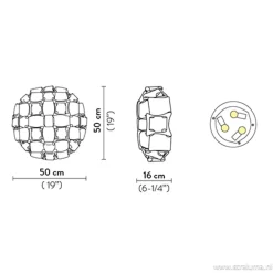 Plafondlamp Mida silver 50cm