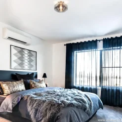 Plafondlamp nikkel + smoke glas