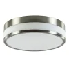 Plafondlamp nikkel/glas IP44 3-step dim.