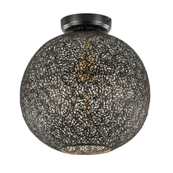 Plafondlamp Oronero bol zwart/goud 30cm