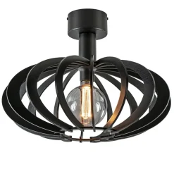 Plafondlamp Plywood zwart hout