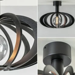 Plafondlamp Plywood zwart hout