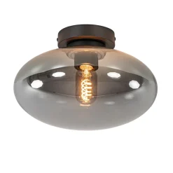 Plafondlamp Reflexion zwart+smoke glas