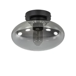 Plafondlamp Reflexion zwart+smoke glas
