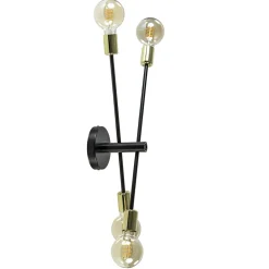 Plafondlamp Sticks 4L zwart/goud excl. e27 l.b.