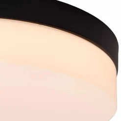 Plafondlamp zwart IP44 + bewegingssensor