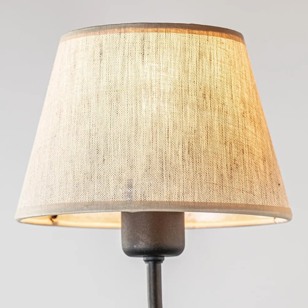 Plafondlamp zwart met beige kapjes