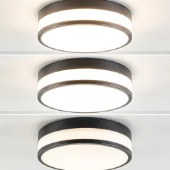 Plafondlamp zwart opaal glas 3-step dim