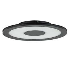 Plafondlamp zwart rond 38cm 3-st.dim.