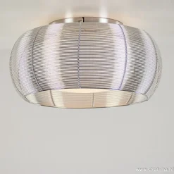 Plafondlamp-plafonnière glas en chroom