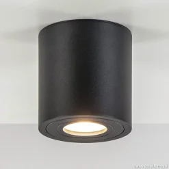 Plafondspot cilinder zwart gu10 IP44