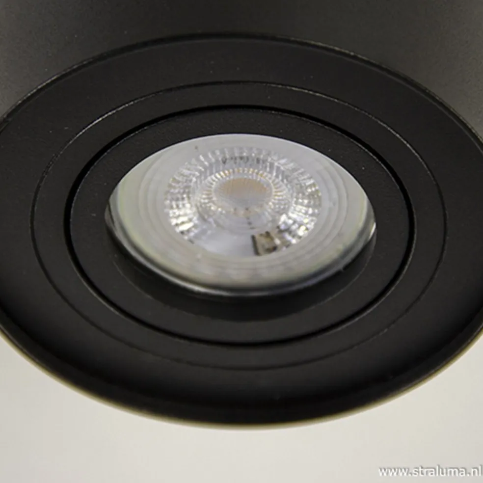 *Plafondspot cilinder zwart verstelbaar