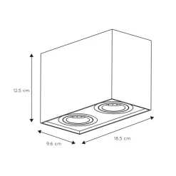 Plafondspot dubbel box wit gu10