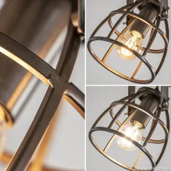 Plafondspot 2-L korf zwart/hout industr.