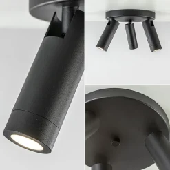 Plafondspot 3-lichts mat zwart/goud verstelbaar