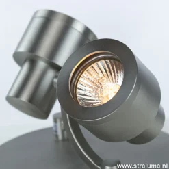 Plafondspot 2-lichts rond nikkel gu10