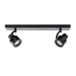 Plafondspot mat zwart balk 2-lichts gu10